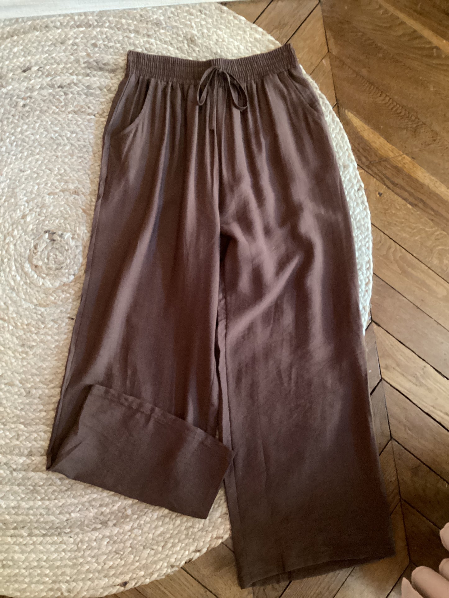 Pantalon fluide marron léger