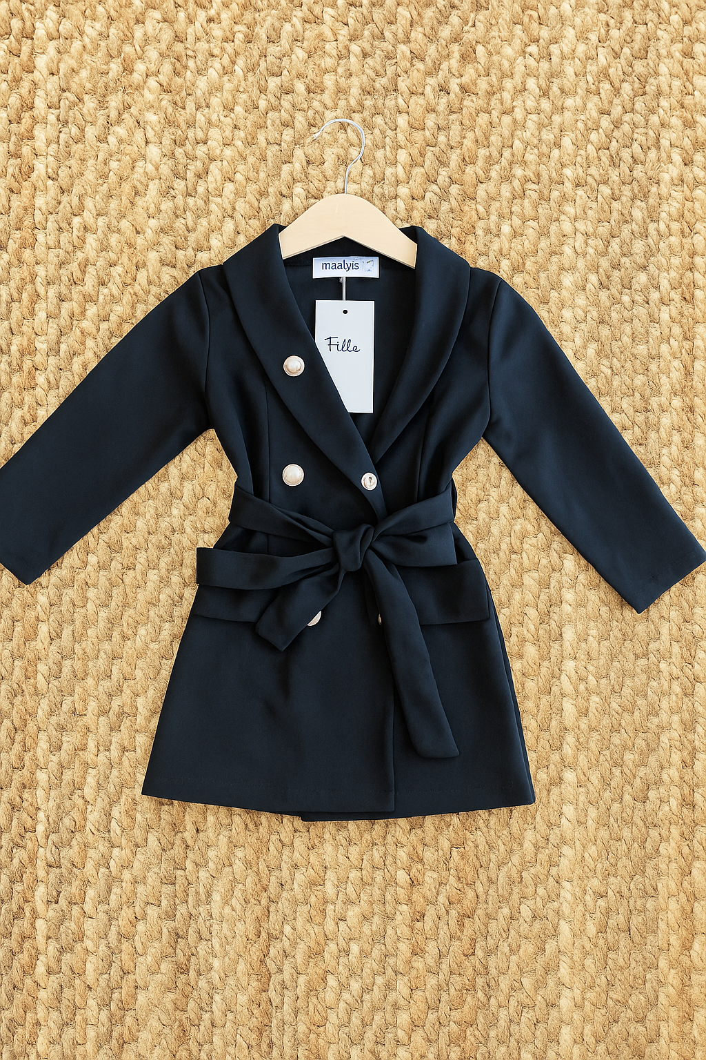 Robe blazer noire à manches longues