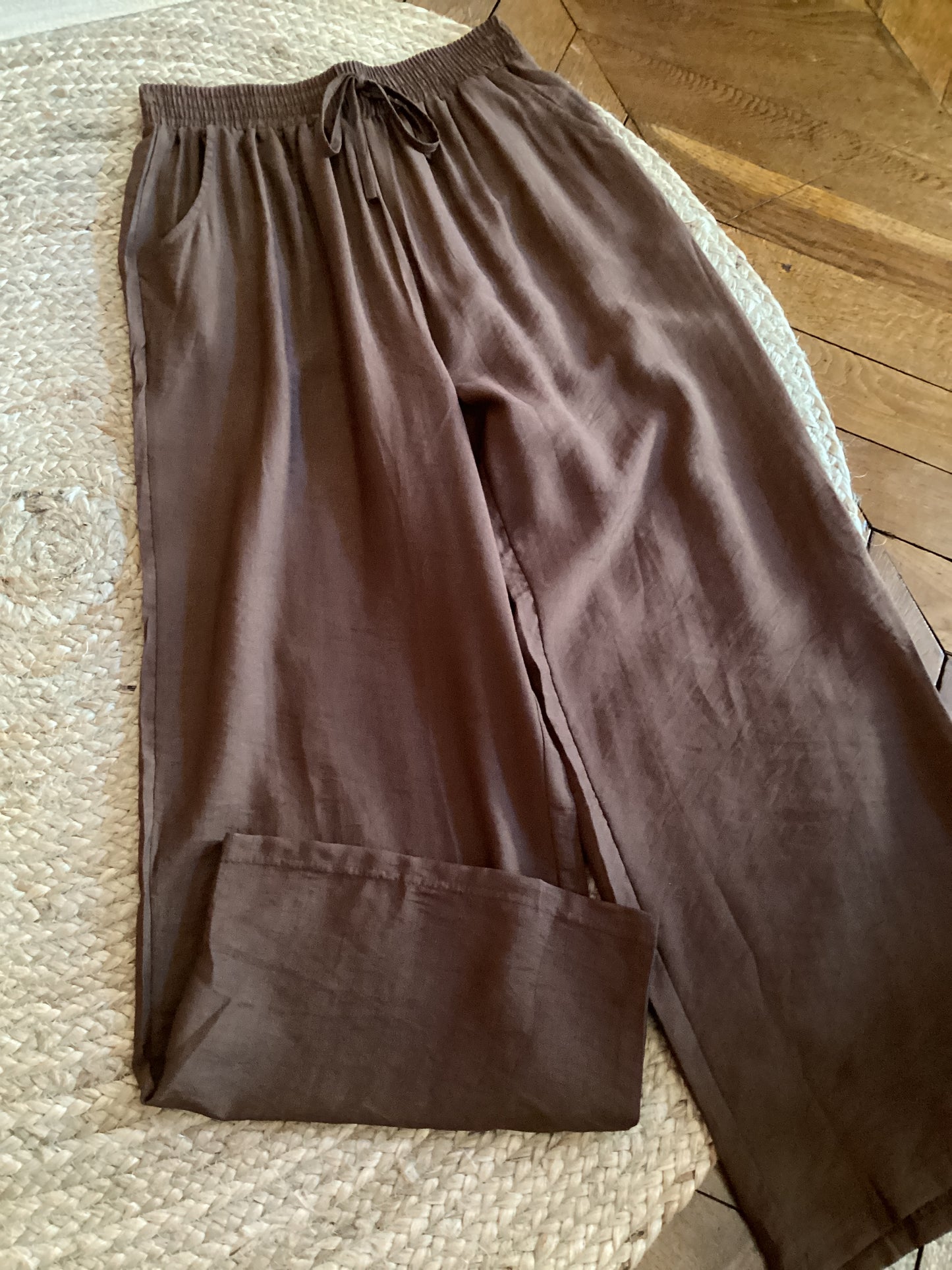 Pantalon fluide marron léger