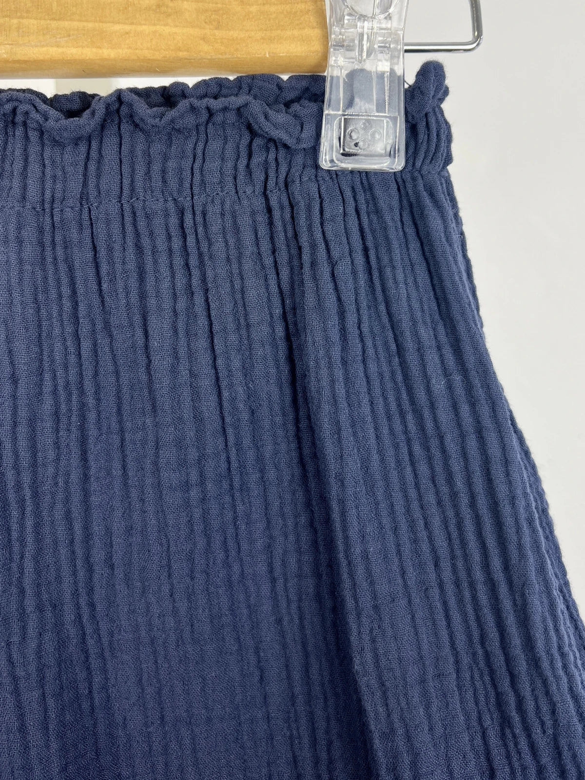 Short en coton gaufré Marine