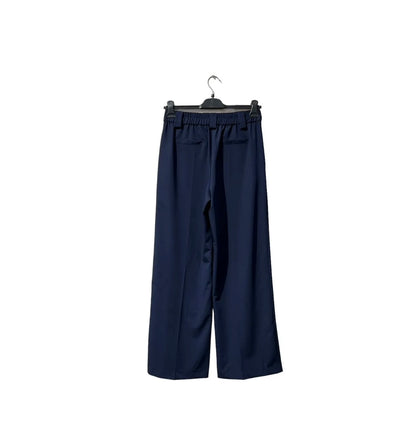 Pantalon fluide bleu marine – Taille dos élastique