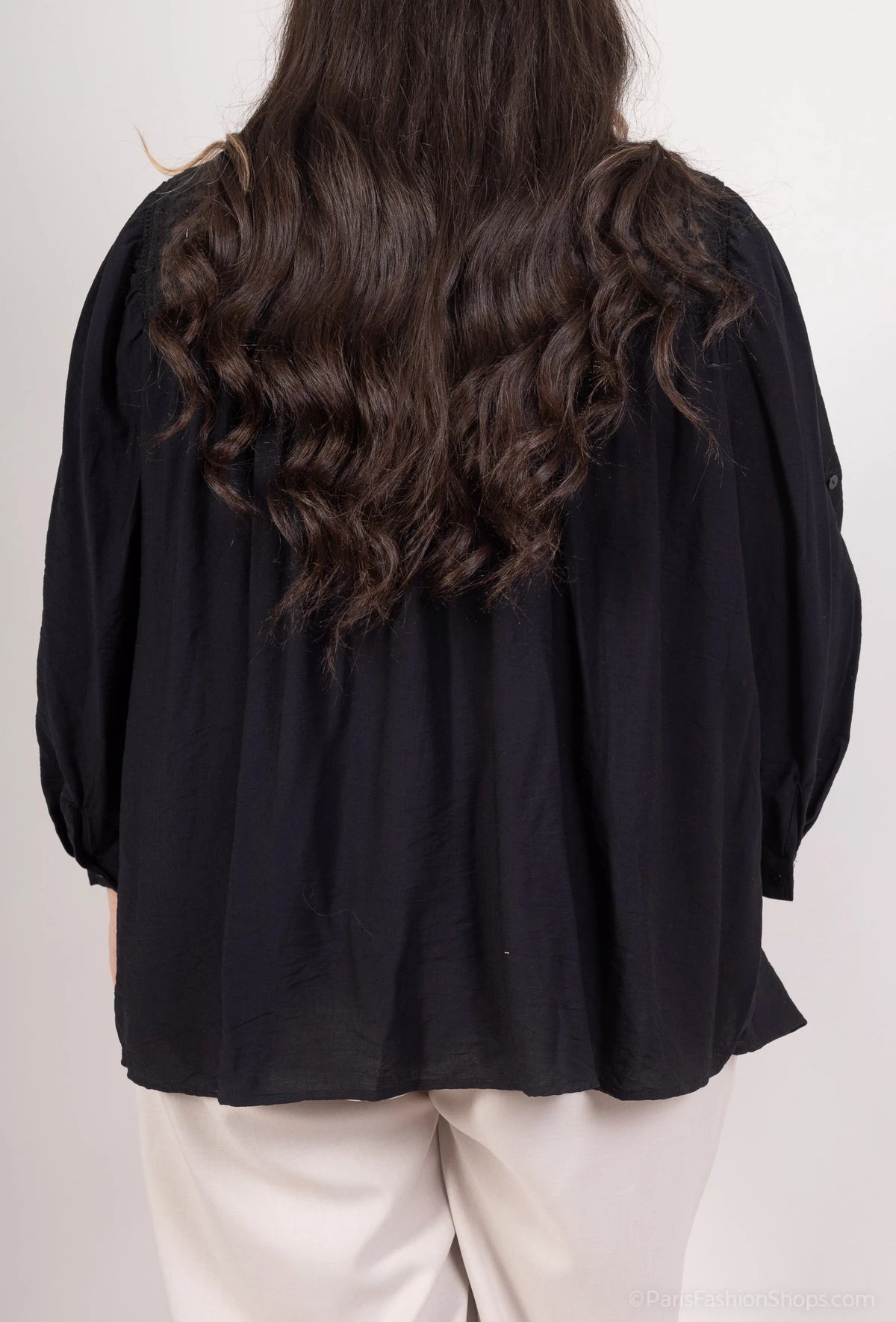 Blouse à manches longues noires