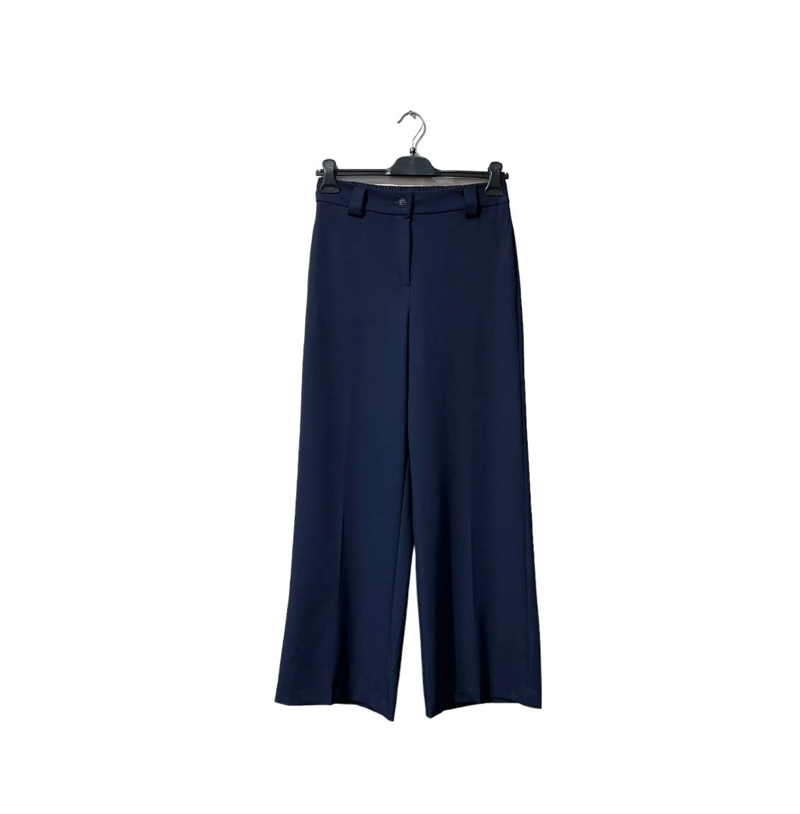 Pantalon fluide bleu marine – Taille dos élastique