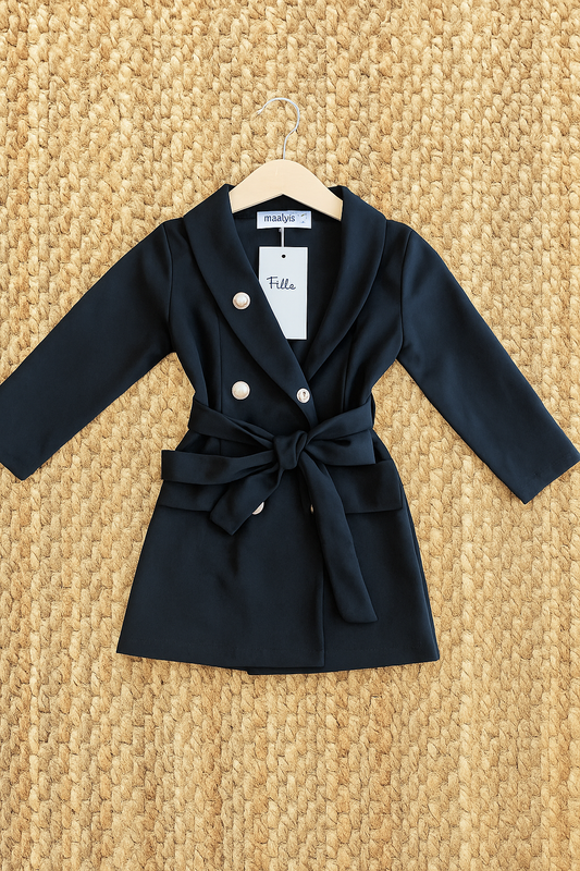 Robe blazer noire à manches longues