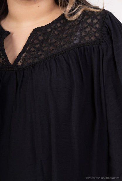 Blouse à manches longues noires