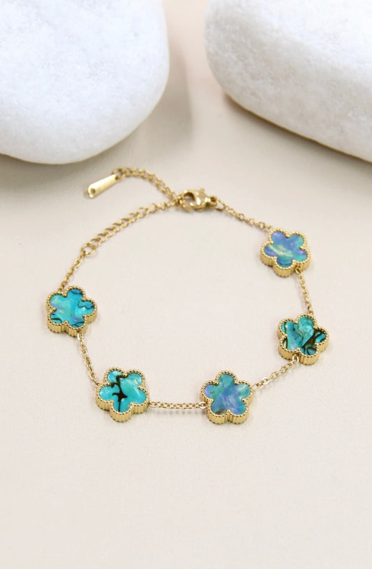 Bracelet Fleurs Dorées