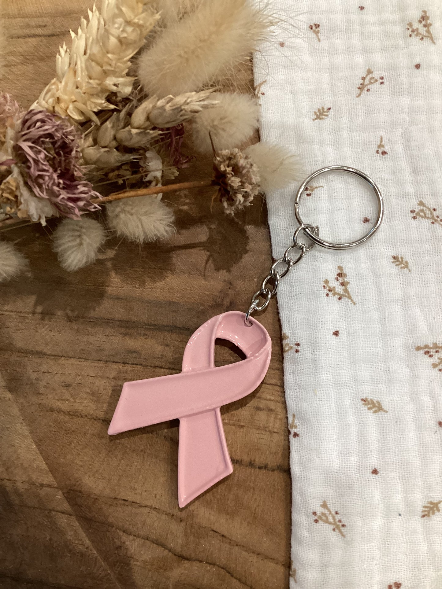 Porte-clé ruban Octobre Rose 🎗️