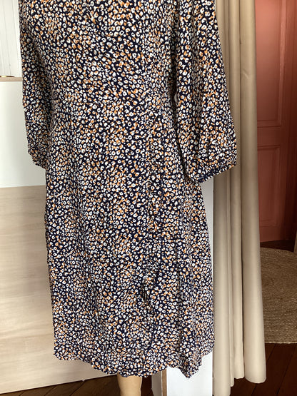 Robe portefeuille à imprimé fleuri – Manches 3/4