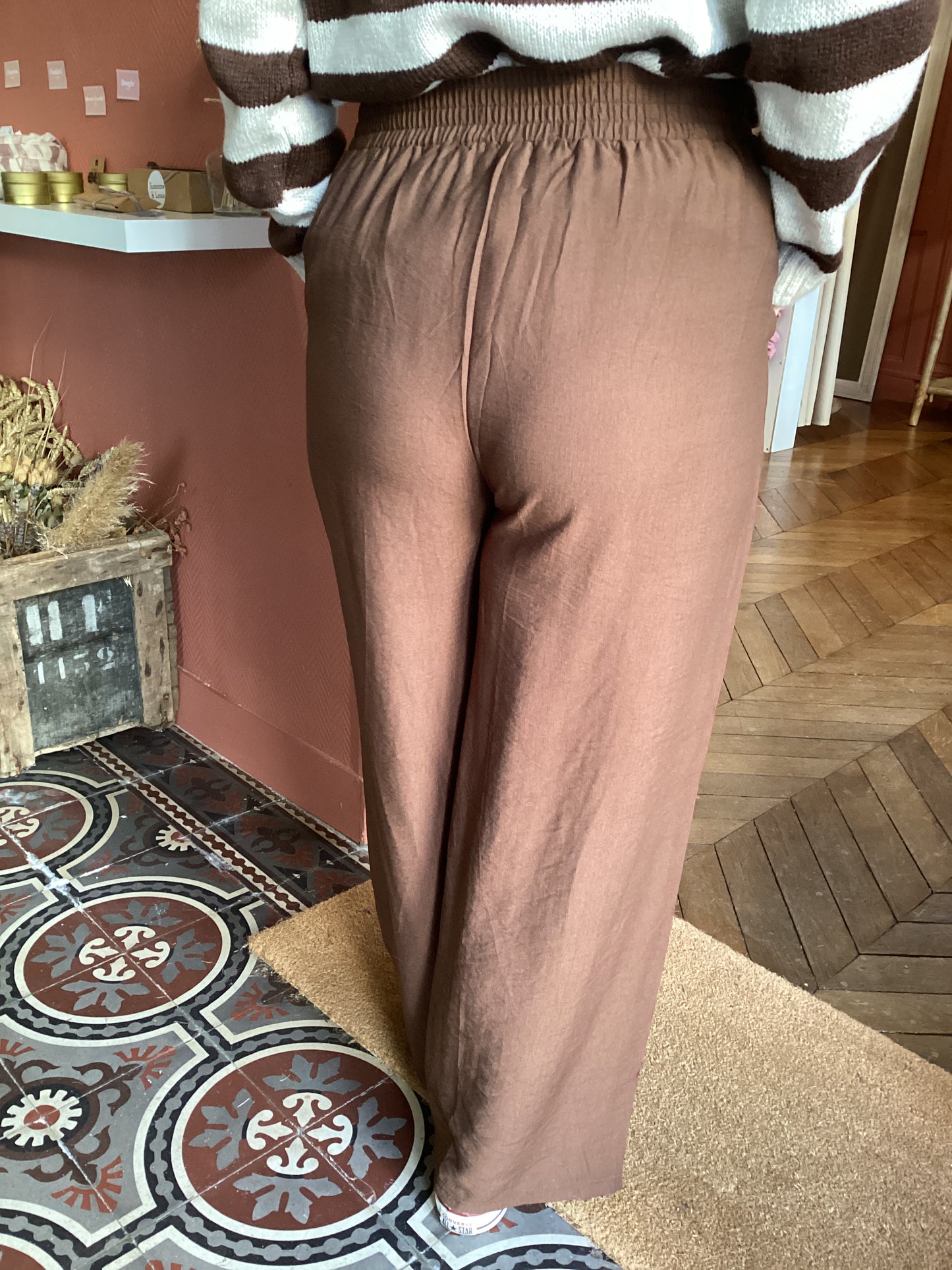 Pantalon fluide marron léger